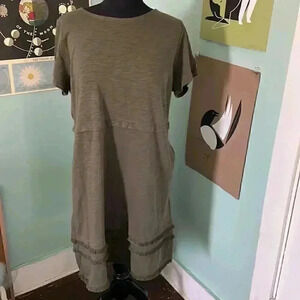 J JILL Moss Cotton pocket shift dress LP NWT